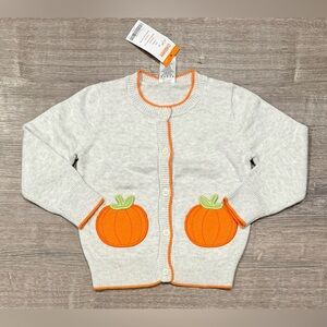 Gymboree Gray Sweater with Orange Pumpkin Pockets